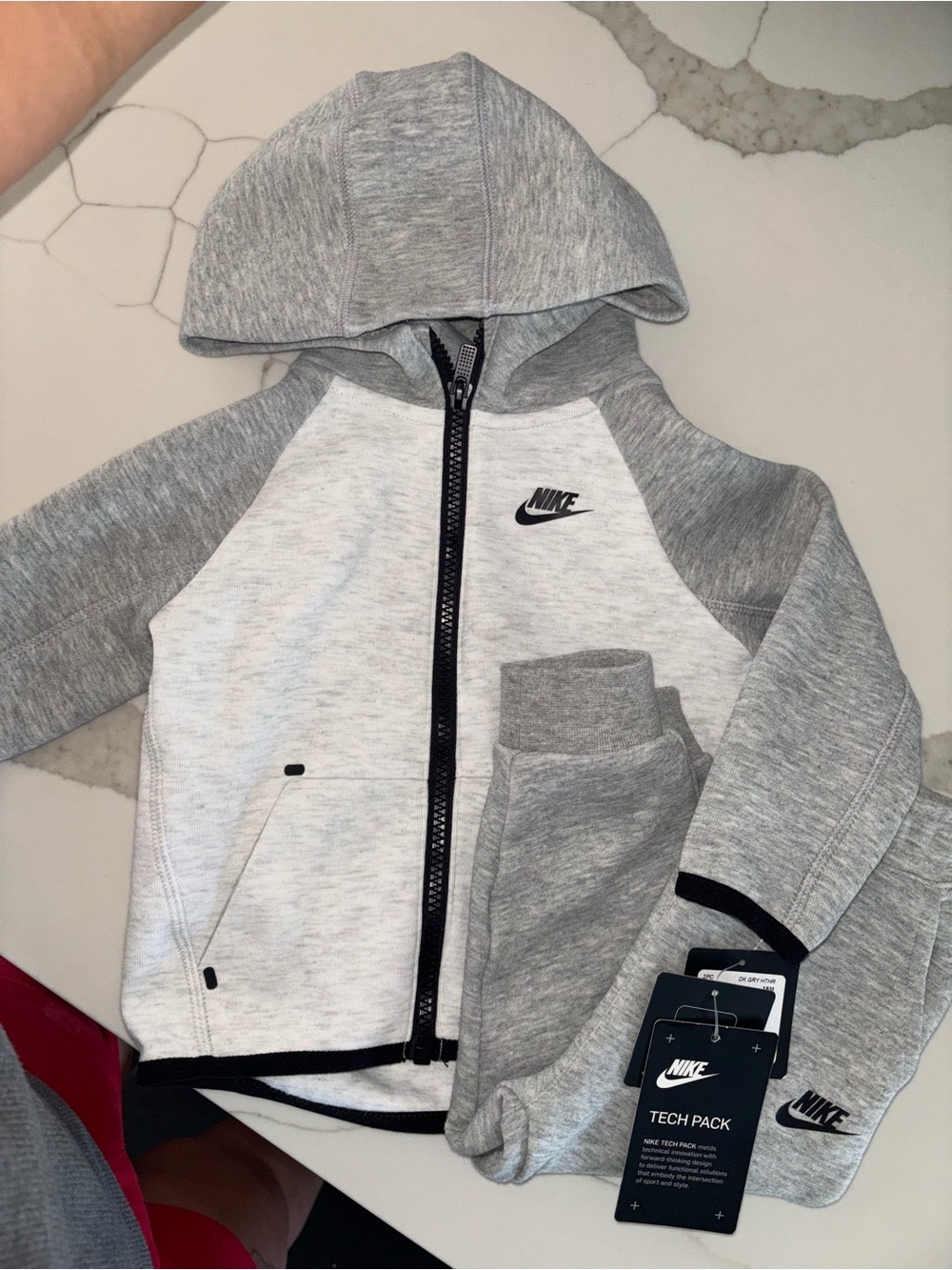 Nike Grey Two-Tone Tech Pack Zip Hoodie